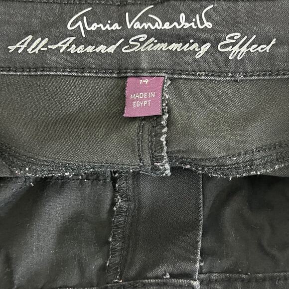 Gloria Vanderbilt Bridget Slim Leg Jeans Womens 14 Black All Around Slimming - Picture 4 of 5